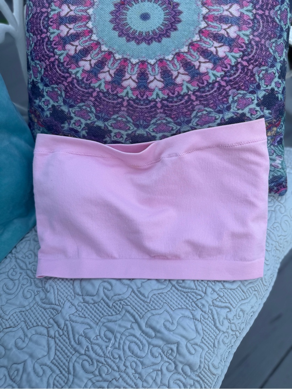 Women SZ large Pink Seamless Bandeau Tube Top